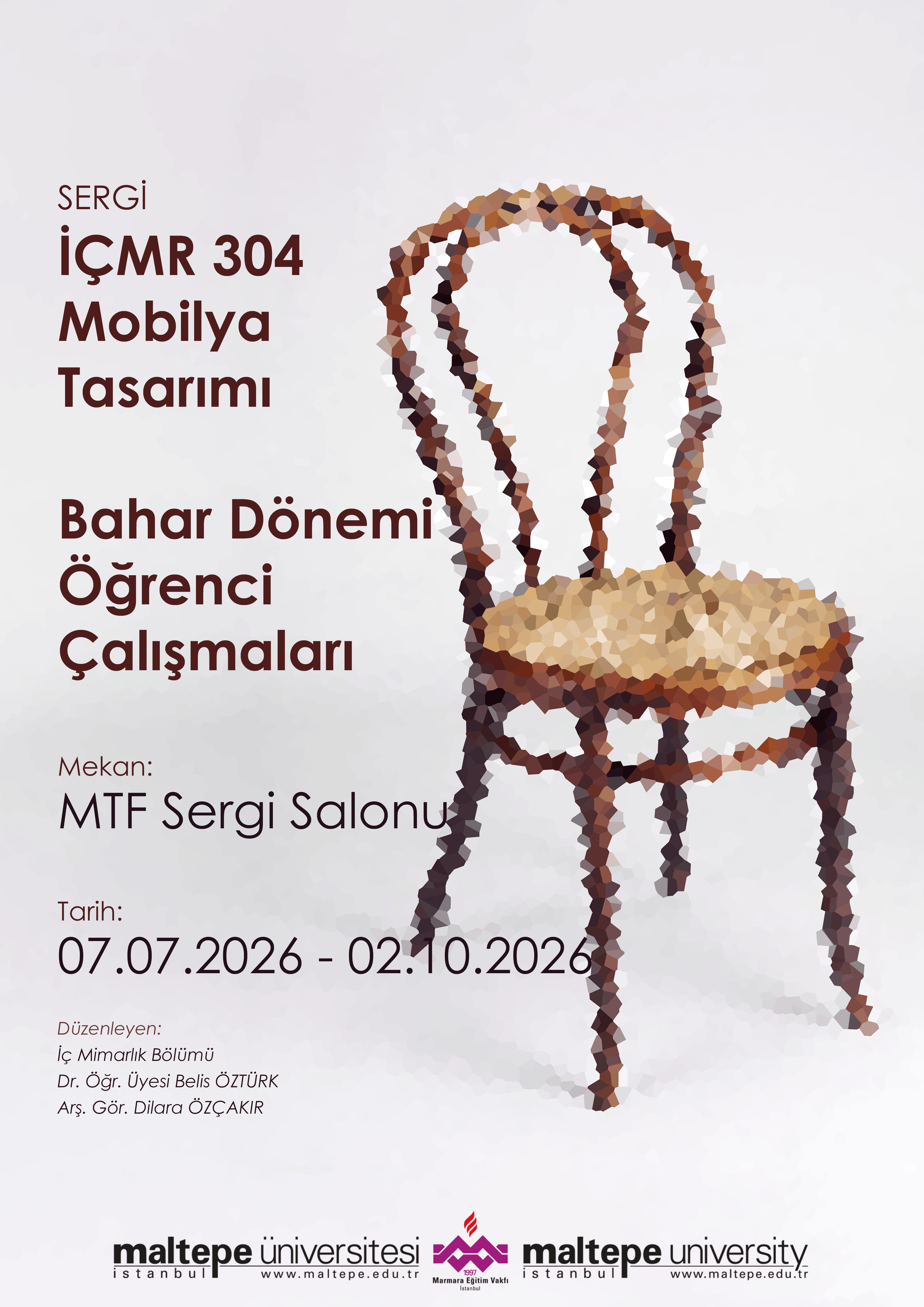 Sergi I İÇMR 304 Mobilya Tasarımı I Bahar Dönemi Öğrenci Çalışmaları